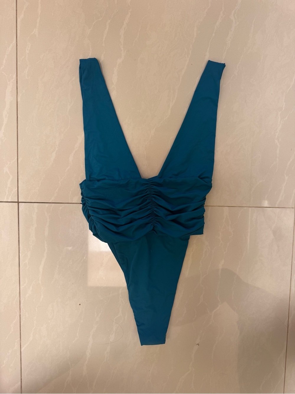 Riot Swim Deep Teal Ruched One-Piece Swimsuit